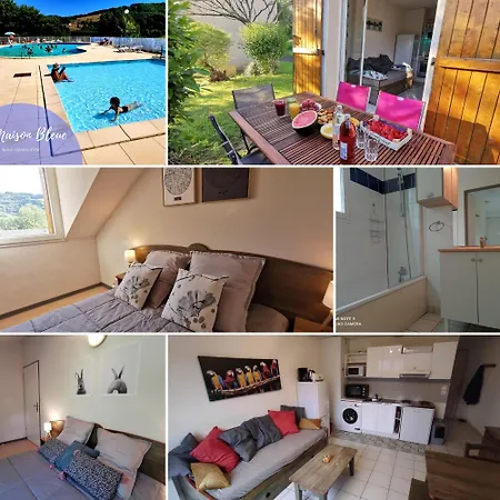 La Maison Bleue, Village Vacances, Piscine, Parking * Saint-Geniez-dʼOlt