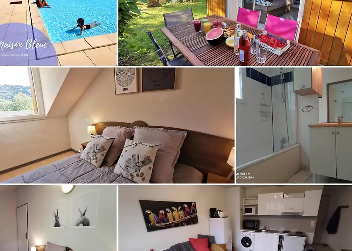 La Maison Bleue, Village Vacances, Piscine, Parking * Saint-Geniez-dʼOlt